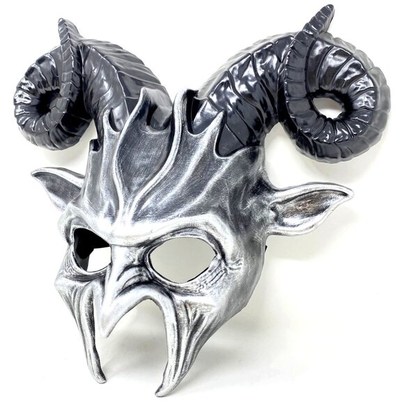 Krampus Ram Goat Demon with Horns Devil Halloween Masquerade Masks Party - Picture 4 of 4